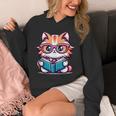 Adorable Book Lover Maine Coon Cat With Reading Glasses Cute Unisex Hoodie