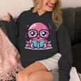 Adorable Book Lover Octopus With Reading Glasses Cute Unisex Hoodie Adorable Book Lover Octopus With Reading Glasses Cute Unisex Hoodie