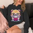 Adorable Book Lover Persian Cat With Reading Glasses Cute Unisex Hoodie