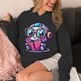 Adorable Book Lover Robot With Reading Glasses Cute Unisex Hoodie