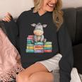 Adorable Donkey With Heart Sitting On Colorful Book Stack Unisex Hoodie Adorable Donkey With Heart Sitting On Colorful Book Stack Unisex Hoodie