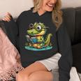 Alligator Reading a Book Animal Unisex Hoodie Alligator Reading a Book Animal Unisex Hoodie