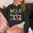 Animal Print Read A Book Character Kids Wild About Reading Unisex Hoodie