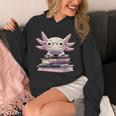 Axolotl Books Readsalotl Reading Bookworm Kawaii Axolotl Unisex Hoodie