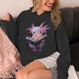 Axolotl Bookworm Reading Book Kawaii Graphic Unisex Hoodie Axolotl Bookworm Reading Book Kawaii Graphic Unisex Hoodie