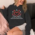 Book Heart Read Book Reading Librarian Men Women Kids Unisex Hoodie