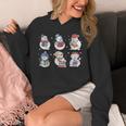 Book Lover Teacher Snowman Reading Books Christmas Winter Unisex Hoodie