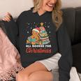 All Booked For Christmas Gingerbread Christmas Tree Book Kid Unisex Hoodie