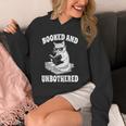 Booked And Unbothered Cat Reading Book Lovers Unisex Hoodie