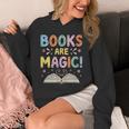Books Are Magic Whimsical Retro Bookworm Unisex Hoodie Books Are Magic Whimsical Retro Bookworm Unisex Hoodie