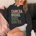 Camera Books Cats And Coffee Lover Photography Men Women Unisex Hoodie