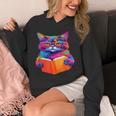 Cat Book Shirt Colorful Cat Reading Book Unisex Hoodie Cat Book Shirt Colorful Cat Reading Book Unisex Hoodie