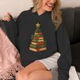 Christmas Book Tree Bookshelf Holiday For Readers Librarians Unisex Hoodie