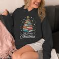 Christmas Book Tree Shirt Book Lover Librarian All Booked For Christmas Women's Christmas Book Lover Librarian Unisex Hoodie