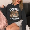 Coffee Cats And Books Cats And Reading Lovers Unisex Hoodie