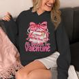 Coquette Bow All Booked For Valentines Teacher Book Unisex Hoodie
