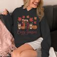 Cozy Season Autumn Leaves Books Pumpkins Fall Halloween Unisex Hoodie Cozy Season Autumn Leaves Books Pumpkins Fall Halloween Unisex Hoodie