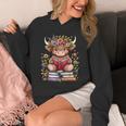 Cute Baby Highland Cow With Reading Book Bookworm Unisex Hoodie Cute Baby Highland Cow With Reading Book Bookworm Unisex Hoodie