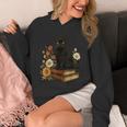Cute Cat Book Flowers Unisex Hoodie