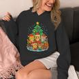 Cute Cats Reading Books Christmas Tree Unisex Hoodie