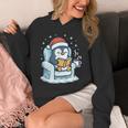 Cute Christmas Penguin Reading Book Cozy Winter Holiday Art Unisex Hoodie Cute Christmas Penguin Reading Book Cozy Winter Holiday Art Unisex Hoodie