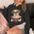 Cute Dog Boxer Reading Book Unisex Hoodie Cute Dog Boxer Reading Book Unisex Hoodie