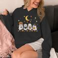 Cute Ghost Drinking Coffee Halloween Fall Ghost Book Reading Unisex Hoodie