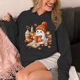 Cute Ghost Reading Book Lovers Halloween Pumpkin Women Girls Unisex Hoodie