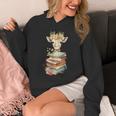 Cute Giraffe With Book Floral Bookworm Librarian Book Lover Unisex Hoodie