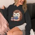 Cute Hedgehog Book Lover Readers Animal Reading Unisex Hoodie