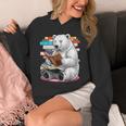 Cute Polar Bear Is Reading a Book Reading Polar Bear Unisex Hoodie