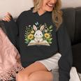 Cute Rabbit And Book Women Girls Reading Book Rabbit Lover Unisex Hoodie