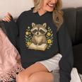 Cute Raccoon Reading Book Flowers Floral Unisex Hoodie Cute Raccoon Reading Book Flowers Floral Unisex Hoodie