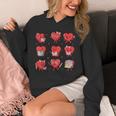 Cute Reading Hearts Valentine Day Book Lover Teacher Student Unisex Hoodie