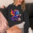 Dragon Reading a Book Bookworm Book Lover Unisex Hoodie Dragon Reading a Book Bookworm Book Lover Unisex Hoodie