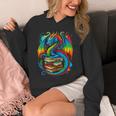 Dragon Reading Colorful Fantasy Book Lover Unisex Hoodie