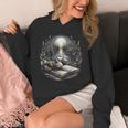 Duck Reading Book Full Moon Lake Scenery Unisex Hoodie
