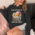 Easily Distracted By Books And Gnomes Book Reading Gnome Unisex Hoodie