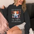 Easily Distracted By Coffee Cats And Books Unisex Hoodie