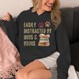 Easily Distracted By Dogs And Books Pets Books Lovers Unisex Hoodie