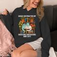 Easily Distracted By Dragons Books Cats Fantasy Book Lover Unisex Hoodie