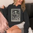 Floral The Reader Tarot Card Skeleton Reading Book Unisex Hoodie Floral The Reader Tarot Card Skeleton Reading Book Unisex Hoodie
