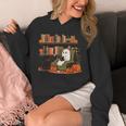 Ghost Library Reading Books Halloween Men Women Kids Unisex Hoodie