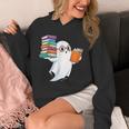 Ghost Reading Books Halloween Library Unisex Hoodie
