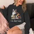 Girls Books I Do What I Want Calico Cat Lover Unisex Hoodie