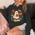 Halloween Cute Ghost Shirt Reading Books Ghost Unisex Hoodie