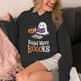 Halloween Teacher Women Cute Reading Ghost Read More Books Unisex Hoodie Halloween Teacher Women Cute Reading Ghost Read More Books Unisex Hoodie