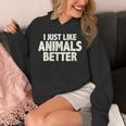 I Just Like Animals Better I Introvert Unisex Hoodie I Just Like Animals Better I Introvert Unisex Hoodie