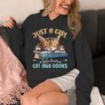 Just a Girl Who Loves Cats And Books Kitties Pet Art Lover Unisex Hoodie