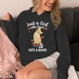 Just a Girl Who Loves Cats And Books Reading Cat & Bookworm Unisex Hoodie Just a Girl Who Loves Cats And Books Reading Cat & Bookworm Unisex Hoodie